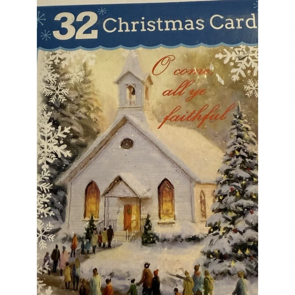 32 Count Christmas Cards 4 Designs 32 Count With Envelopes